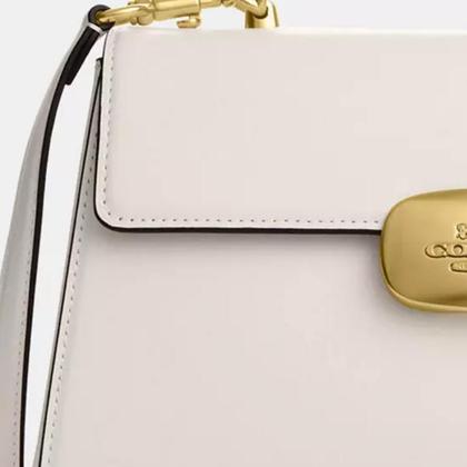 Imagem de Coach Eliza Top Handle Bag - Bolsa de Mão em couro legítimo - cor Branco Giz