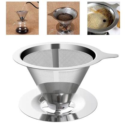 Imagem de Coador de Café em Aço Inox - Filtro Reutilizável Sem Necessidade de Papel"