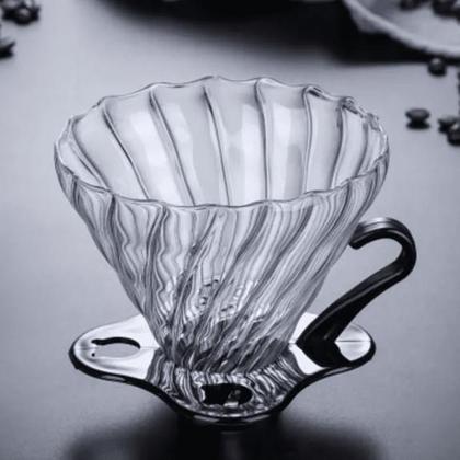 Imagem de Coador de Café em Vidro Transparente (1- 4 Doses) Porta Filtro Elegante