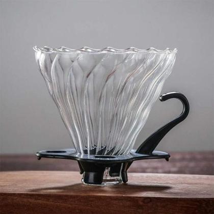 Imagem de Coador de Café em Vidro Transparente (1- 4 Doses) Porta Filtro Elegante