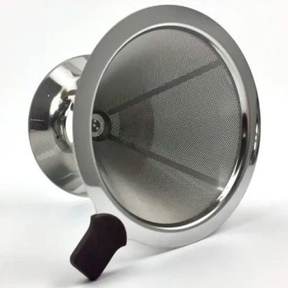 Imagem de Coador Filtro De Café Inox Reutilizável Com Base Grande 103