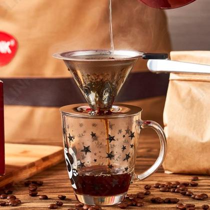 Imagem de Coador Filtro De Café Inox Reutilizável Com Base Grande 103