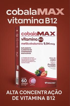 Imagem de Cobalamax Vitamina B12 60 Comp Sabor Frutas Vermelhas