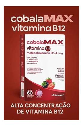 Imagem de Cobalamax Vitamina B12 Metilcobalamina Herbamed 60 Cápsulas