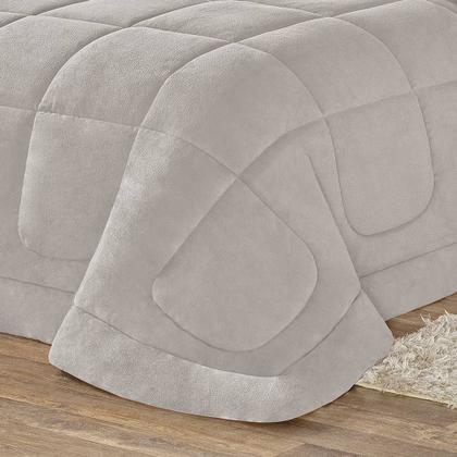 Imagem de Coberdrom 100% Algodão Malha Com Manta Microfibra Queen 01 Peça - Cinza