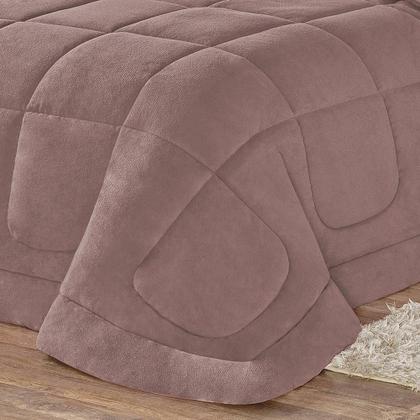 Imagem de Coberdrom 100% Algodão Malha Com Manta Microfibra Queen 01 Peça - Rosê