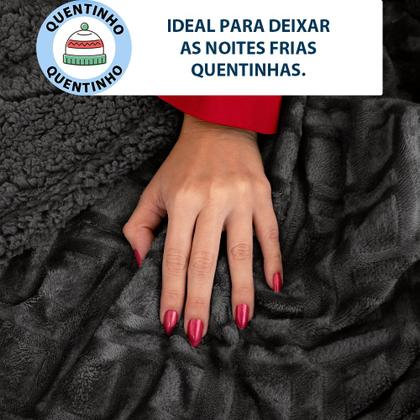 Imagem de Coberdrom Casal Aveludado Sherpa Manta Soft Dupla face BF Colchoes