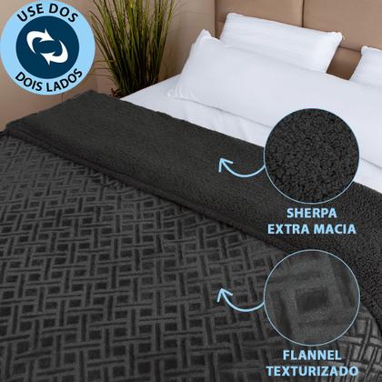 Imagem de Coberdrom Casal Aveludado Sherpa Manta Soft Dupla face BF Colchoes