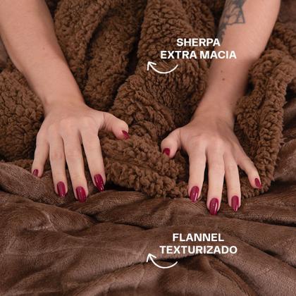 Imagem de Coberdrom Casal Aveludado Sherpa Manta Soft Dupla face BF Colchoes