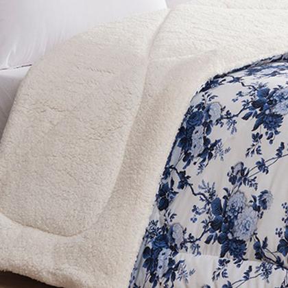 Imagem de Coberdrom Casal Cama King Winter Dupla Face Estampado Com Sherpa 01 Peça