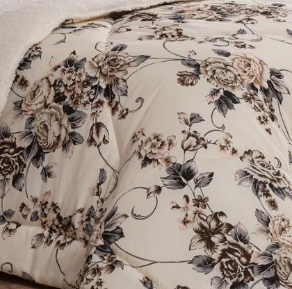 Imagem de Coberdrom Casal Cama King Winter Dupla Face Estampado Com Sherpa 01 Peça