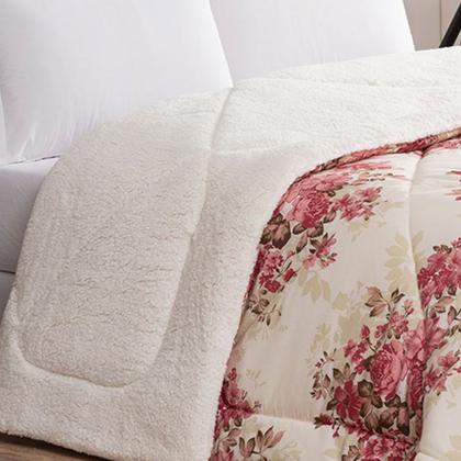 Imagem de Coberdrom Casal Cama King Winter Dupla Face Estampado Com Sherpa 01 Peça