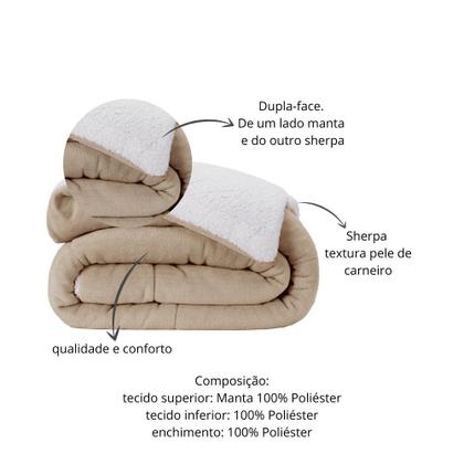 Imagem de Coberdrom Casal Lavive Sherpa Clara Dupla face 2,20x2,40m