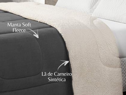Imagem de Coberdrom Chumbo Solteiro Pele de Carneiro