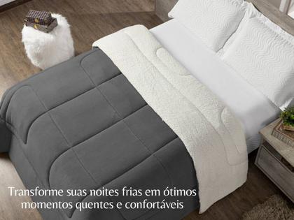 Imagem de Coberdrom Chumbo Solteiro Pele de Carneiro