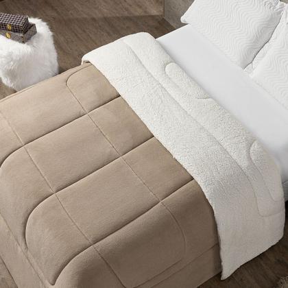 Imagem de Coberdrom Cobertor Casal King Maya Dupla Face Manta Fleece e Sherpa de Carneiro