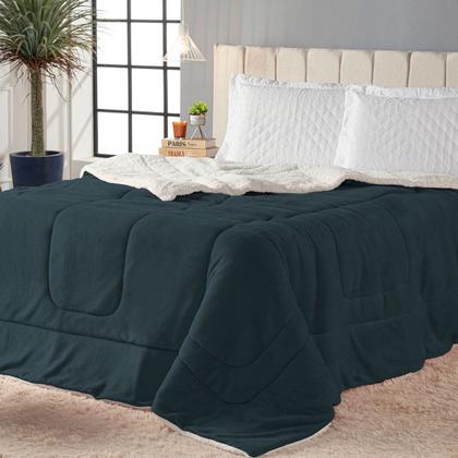 Imagem de Coberdrom Cobertor Dupla Face KING - Sherpa com Manta Pele de Carneiro Toque Macio e Aveludado