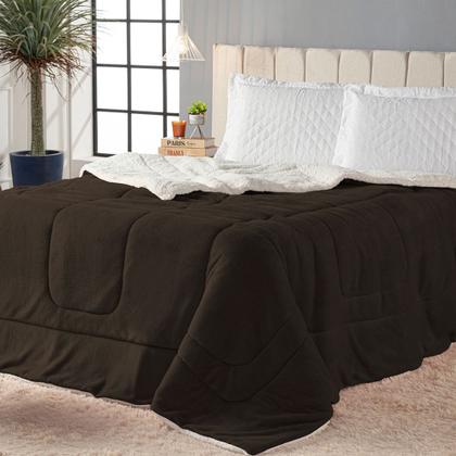 Imagem de Coberdrom Cobertor Dupla Face KING - Sherpa com Manta Pele de Carneiro Toque Macio e Aveludado