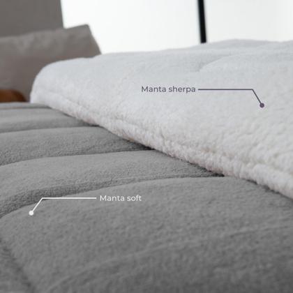 Imagem de Coberdrom/ Cobertor Solteiro 1 Pç Sherpa Carneiro Manta Soft Dupla face