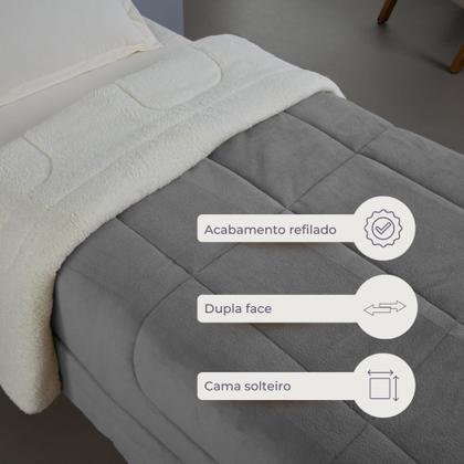 Imagem de Coberdrom/ Cobertor Solteiro 1 Pç Sherpa Carneiro Manta Soft Dupla face