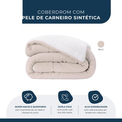 Imagem de Coberdrom  dupla face sherpa com manta fleece solteiro 01 peça