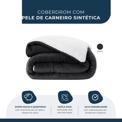 Imagem de Coberdrom  dupla face sherpa com manta fleece solteiro 01 peça