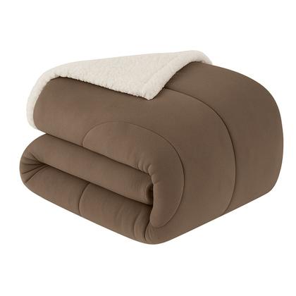 Imagem de Coberdrom Edredom Pele De Carneiro Solteiro Sherpa Dupla Face Terracota Extra Macio