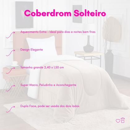 Imagem de Coberdrom Edredom Pele De Carneiro Solteiro Sherpa Dupla Face Terracota Extra Macio