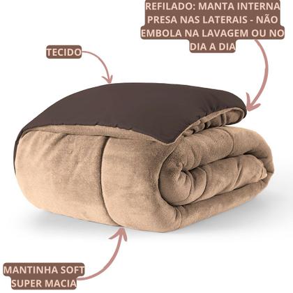 Imagem de Coberdrom Edredon Cobertor Cama Casal Queen Mantinha Soft Super Macia