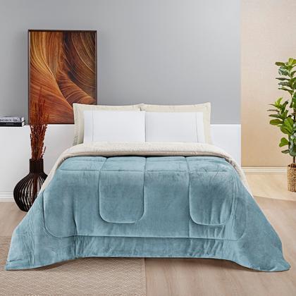 Imagem de Coberdrom everest KING 1 peça - lã de carneiro + manta flannel