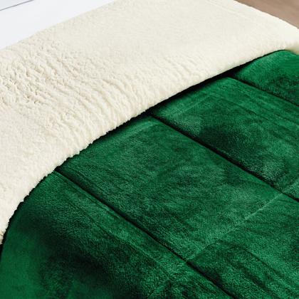 Imagem de Coberdrom Everest Solteiro Manta Sherpa 150g - Verde