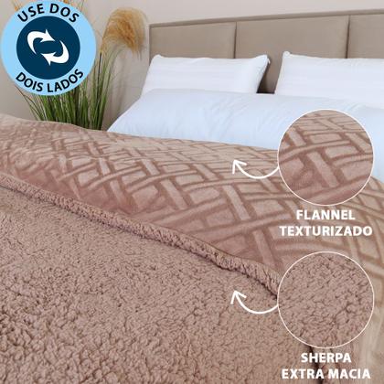Imagem de Coberdrom King Aveludado Sherpa Manta Soft Dupla face BF Colchoes
