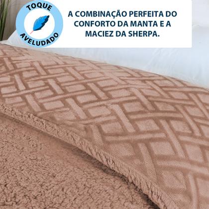 Imagem de Coberdrom King Aveludado Sherpa Manta Soft Dupla face BF Colchoes