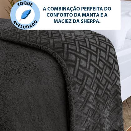 Imagem de Coberdrom King Aveludado Sherpa Manta Soft Dupla face BF Colchoes