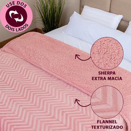 Imagem de Coberdrom King Aveludado Sherpa Manta Soft Dupla face BF Colchoes