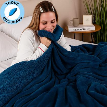 Imagem de Coberdrom King Aveludado Sherpa Manta Soft Dupla face BF Colchoes