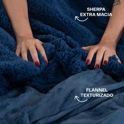 Imagem de Coberdrom King Aveludado Sherpa Manta Soft Dupla face BF Colchoes