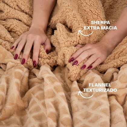 Imagem de Coberdrom King Aveludado Sherpa Manta Soft Dupla face BF Colchoes