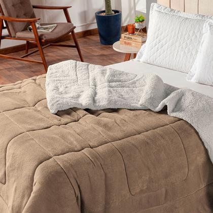 Imagem de Coberdrom King Size Dupla Face Manta Soft Felpuda e Sherpa
