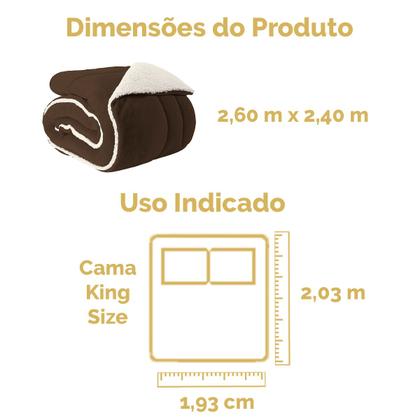 Imagem de Coberdrom King Size Dupla Face Manta Soft Felpuda e Sherpa