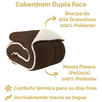 Imagem de Coberdrom King Size Dupla Face Manta Soft Felpuda e Sherpa