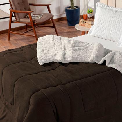 Imagem de Coberdrom King Size Dupla Face Manta Soft Felpuda e Sherpa