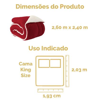Imagem de Coberdrom King Size Dupla Face Manta Soft Felpuda e Sherpa