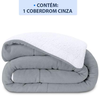 Imagem de Coberdrom Queen Edredom Dupla-Face Soft Aveludado e Sherpa Tipo Lã 240x240cm - BF Colchões