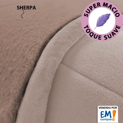 Imagem de Coberdrom Queen Edredom Dupla-Face Soft Aveludado e Sherpa Tipo Lã 240x240cm - BF Colchões