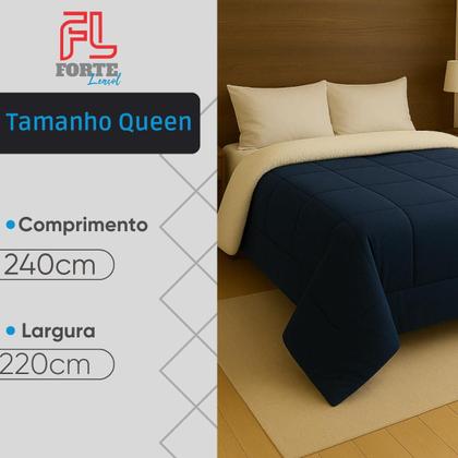 Imagem de Coberdrom Queen Sherpa Dulpa Face Manta Soft Edredom Cobertor