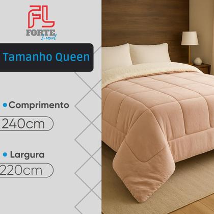 Imagem de Coberdrom Queen Sherpa Dulpa Face Manta Soft Edredom Cobertor