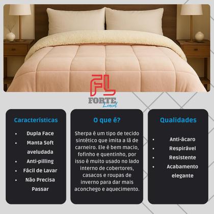 Imagem de Coberdrom Queen Sherpa Dulpa Face Manta Soft Edredom Cobertor