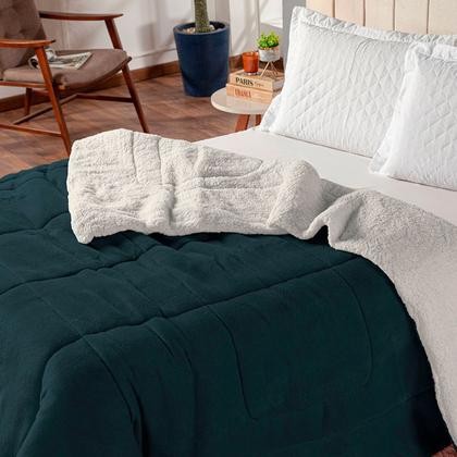 Imagem de Coberdrom Queen Size Dupla Face Manta Soft Felpuda e Sherpa