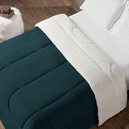 Imagem de Coberdrom Queen Size Dupla Face Manta Soft Felpuda e Sherpa